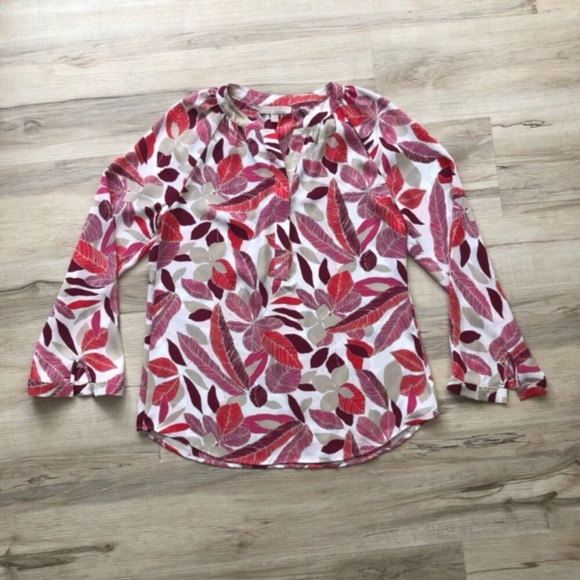Banana Republic Multicolor Leaf Print Blouse - Picture 1 of 9